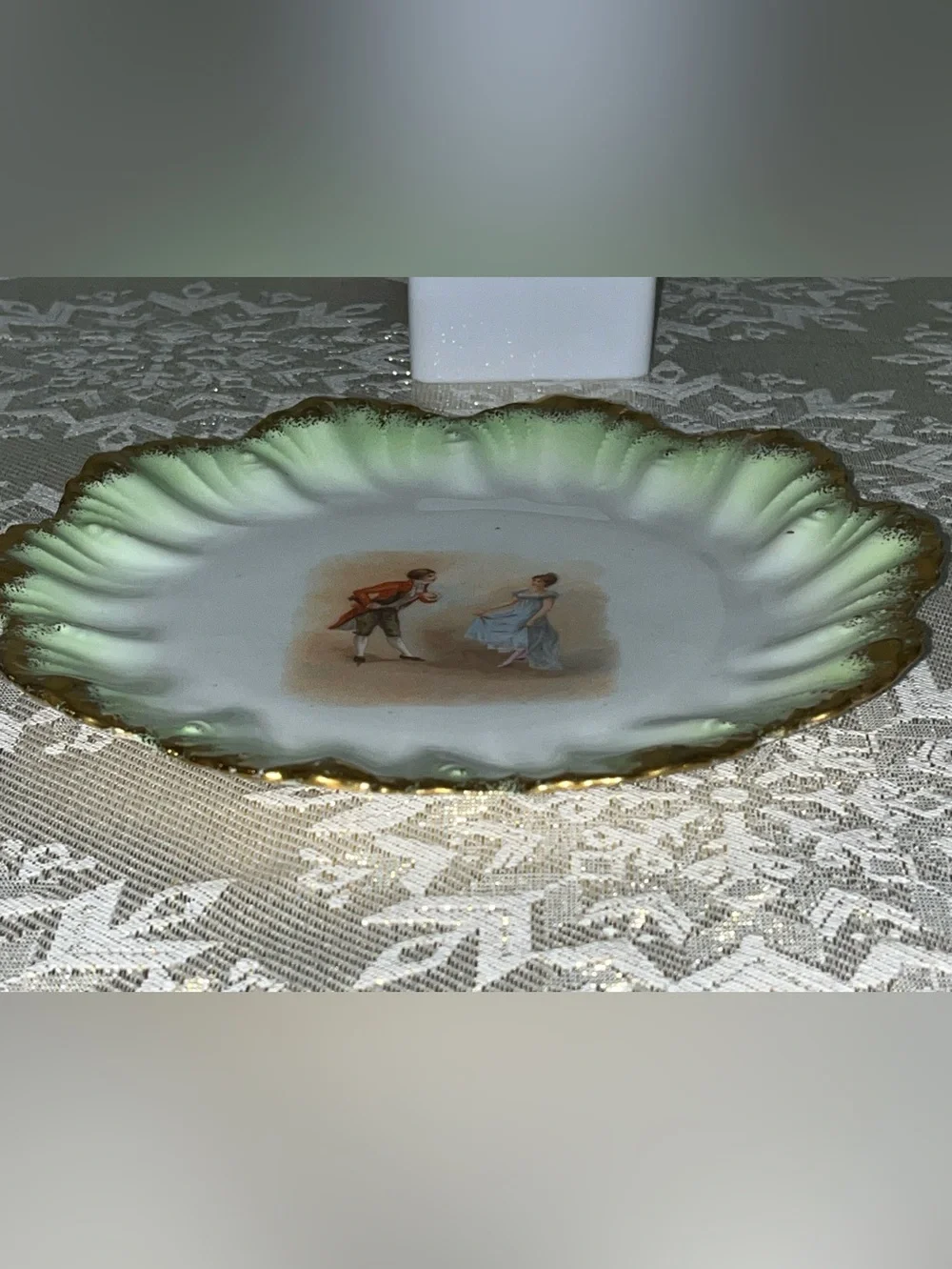 Antique Austria Karlsbad Porcelain Gold Gilt Plate Circa 1891